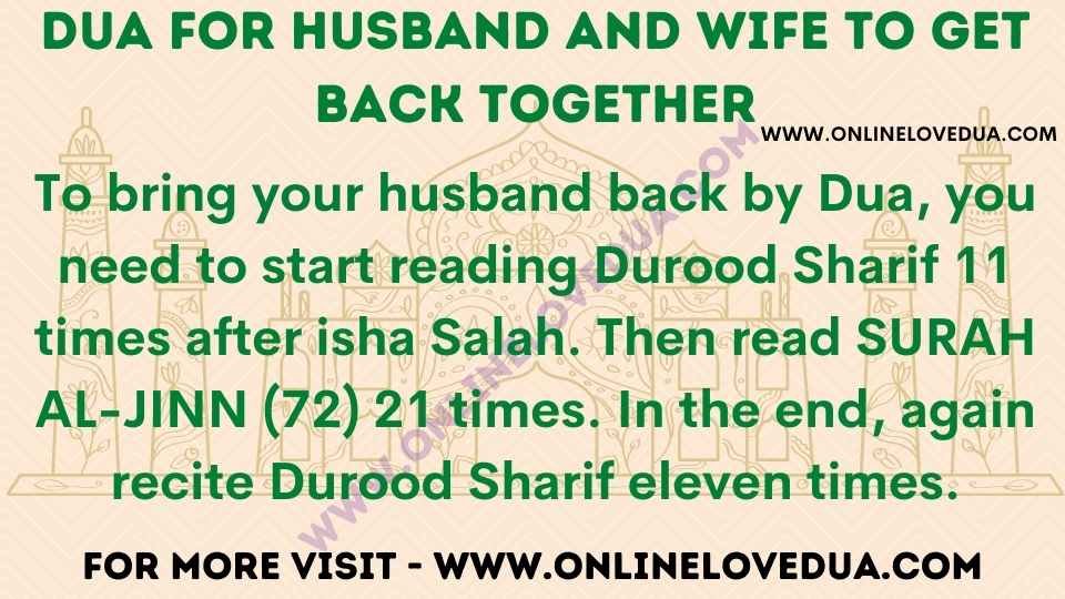 Dua For Husband And Wife To Get Back Together, Dua to bring husband back