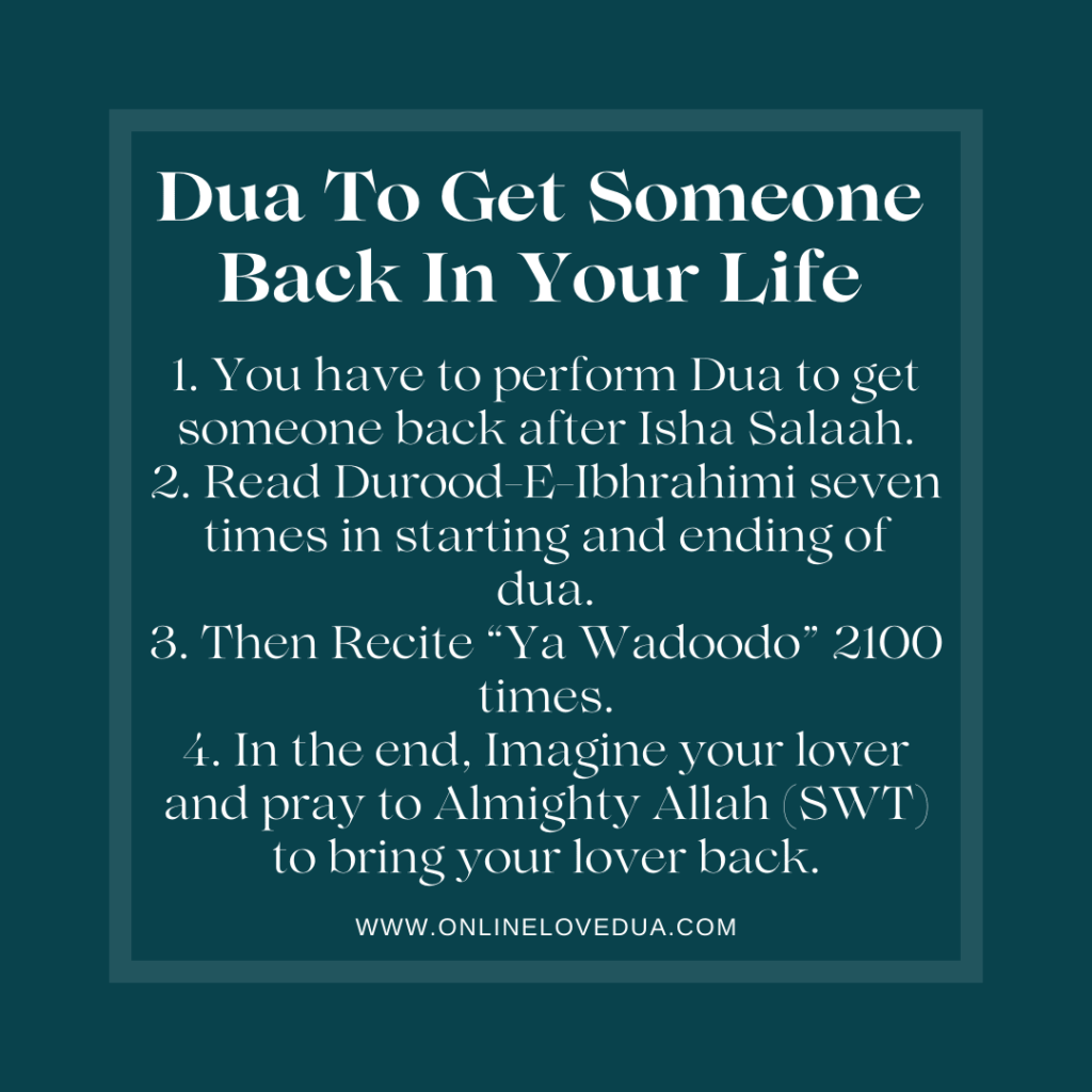 Dua To Get Someone Back In Your Life